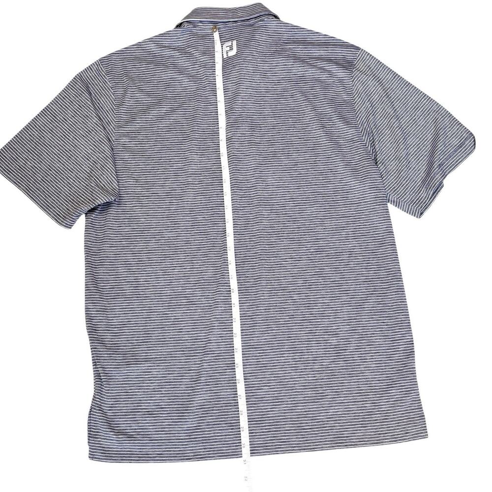 FJ FootJoy Golf Polo Shirt Men’s Medium Heather Gray & White Performance Stretch - Picture 8 of 11